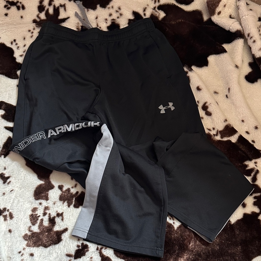 Under Armour Black and Gray Track Pants